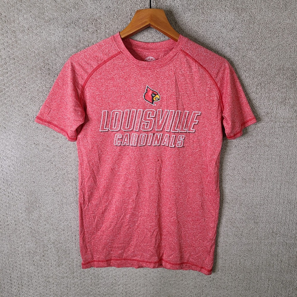 Louisville Cardinals Shirt Mens Small Red Heathered Rivalry Threads NCAA
